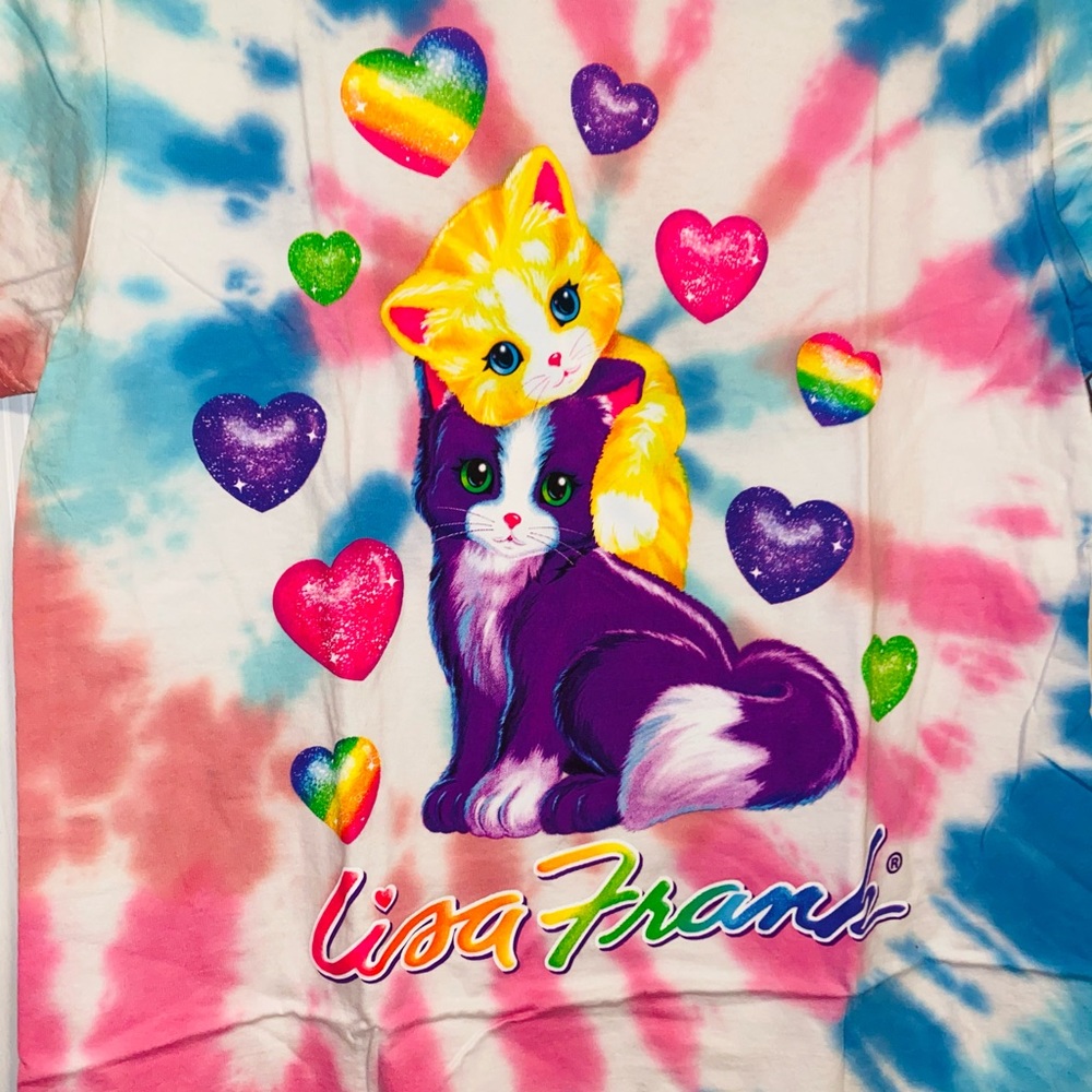 Sale!! NEW Lisa Frank cats XOXO Kitten tie dye tee XL,2X,L - Picture 4 of 9